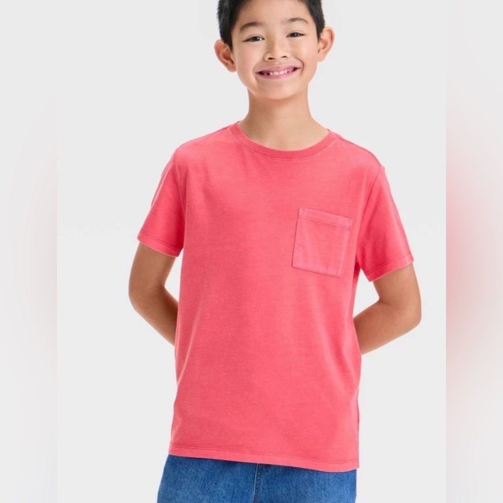 Boys' Short Sleeve Washed Pocket T-Shirt - Cat & Jack™ Red sz XXL